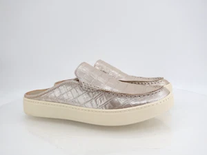 Sofft Womens Somers Moc Mules Slip On Shoes Leather Ivory Croc Metallic Size 11 - Picture 1 of 10