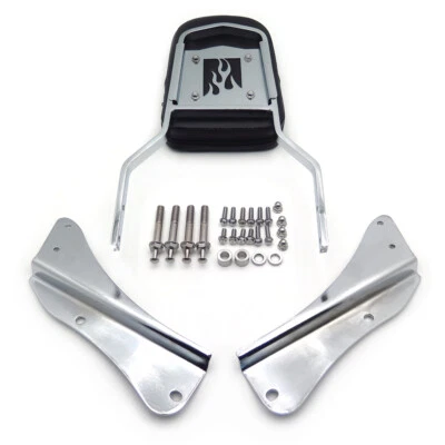 Chrome Flame Backrest Sissy Bar For 2001-2006 Honda Shadow Spirit 750/VT750 - Image 1 of 4