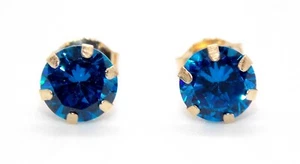 9kt Yellow Gold London Blue Topaz 1.31ct Earring (Free Gift box) - Picture 1 of 3