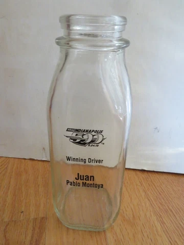 May 24 15 Indianapolis INDY 500 JUAN PABLO MONTOYA Winner 7.5 Glass Milk Bottle Cover