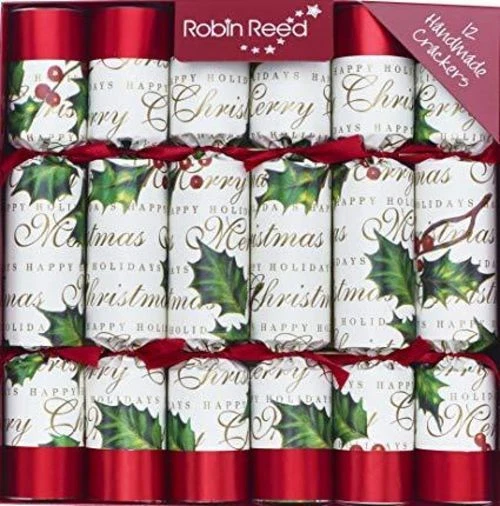 Robin Reed Handmade Traditional English Christmas Crackers - Pack of 12