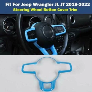 Tira de marco de volante interior azul claro para Jeep Wrangler JL 2018-2022 - Imagen 1 de 10