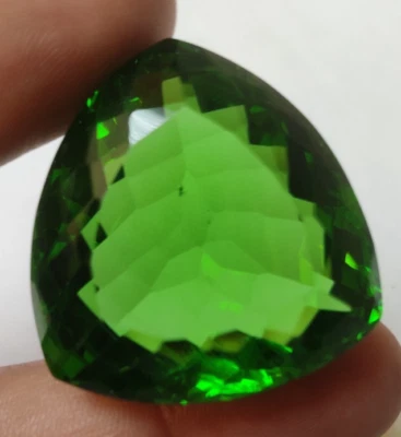 67.15 Ct. Large Green Moldavite Trillion Cut Loose Gemstone Gift for Birthday - Image 1 of 4