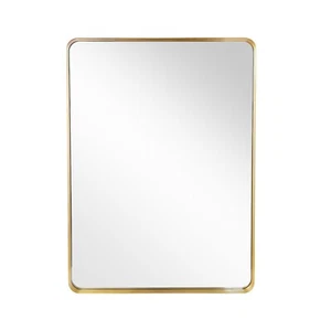 Gold Home Bathroom Wall Mirror Metal Frame Rectangular Anti-Rust Vanity Mirror - Picture 1 of 8