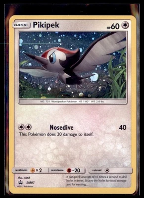 Pokemon Pikipek SM07 Cosmos Holo Black Star Promo Sun & Moon - Image 1 of 2