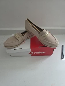 Rieker Wildleder Halbschuhe UK 6 45301 Leder Gummizug Slipper E - Bild 1 von 10