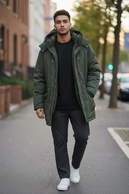 Parka Lumberjack verde marino con capucha desmontable forrada de vellón Foto 1 de 4