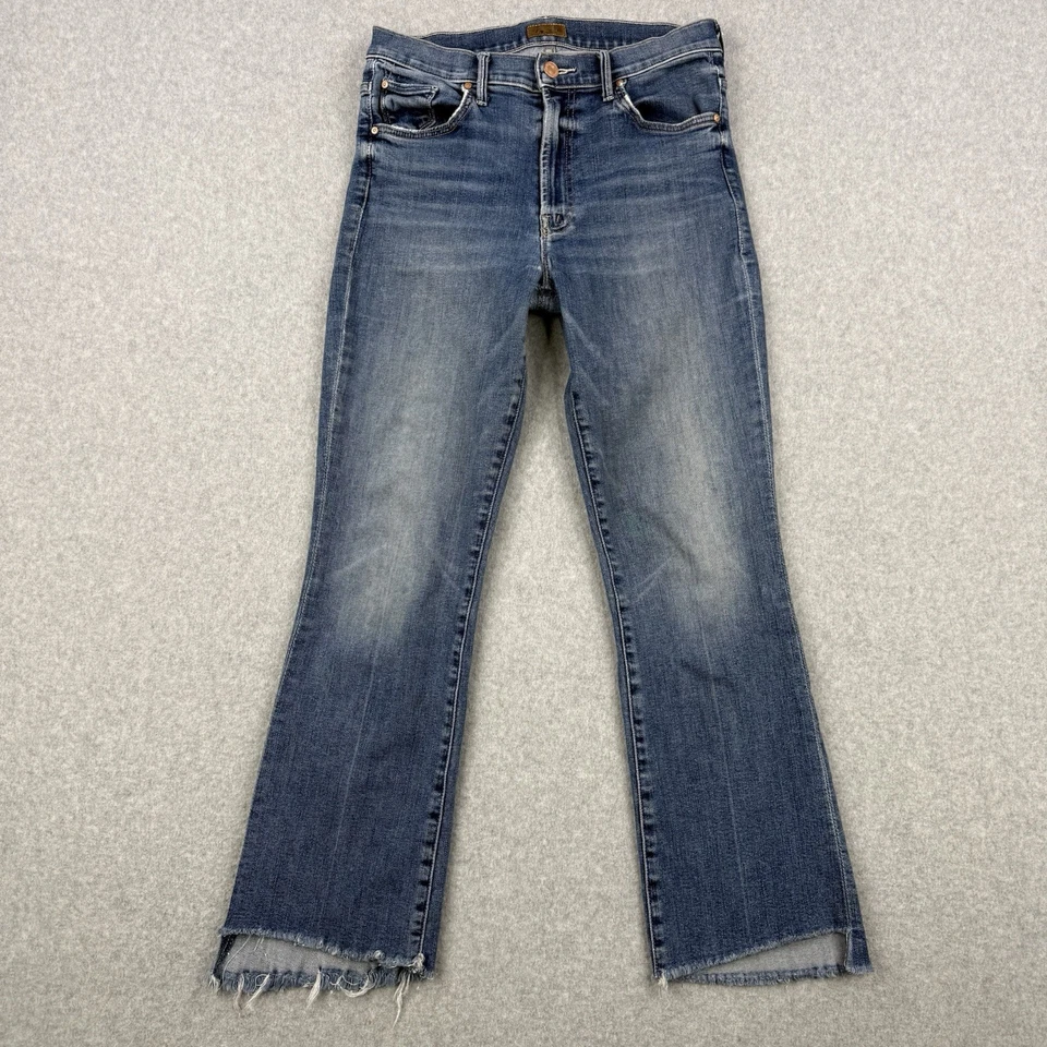 Mother Jeans Womens 28 Blue The Insider Crop Step Fray Bootcut Stretch Denim - Image 1 of 4