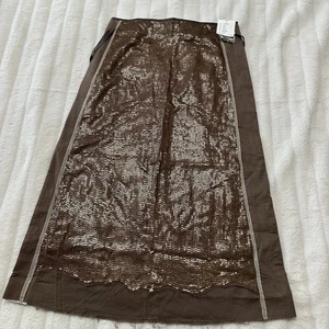 Aquarius Skirt Brown Sequence Skirt With Tie Size M - Picture 1 of 6
