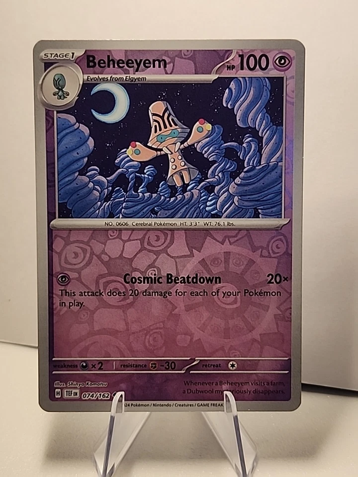 Beheeyem 074/162 SV05: Temporal Forces Reverse Holo Pokémon TCG NM  - Image 1 of 2