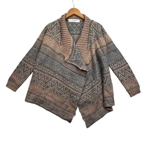 Cárdigan Zara Tejido Lana Alpaca Azteca Boho Envolvente Tejido Festival Moda Suéter M - Imagen 1 de 4