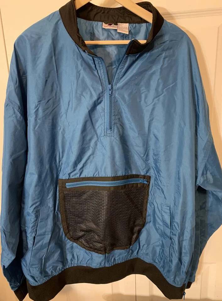 Vtg Pro Spirit Unisex Jacket Longsleeve Half Zip Sz XXL Blue Black WindBreaker - Image 1 of 4