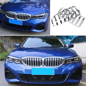 For BMW 3-Series G20 2020-2022 ABS Silver Exterior Front Grille Grill Frame Trim - Picture 1 of 9