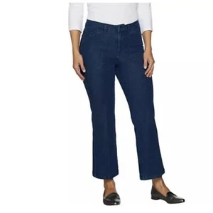 Isaac Mizarahi 24/7 Flare Ankle Jeans Sz 6 Tall Medium Indigo Blue NWT P4584 - Picture 1 of 5