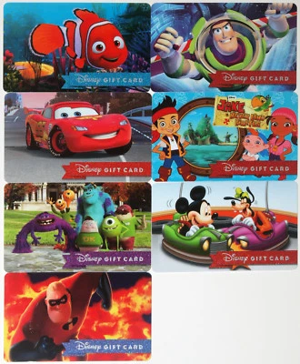Set of 7 Different Disney Gift Cards 2015: Nemo,Buzz,Cars,Jake,Monsters Univ. ++ - Image 1 of 2