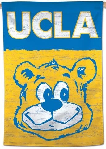 UCLA BRUINS Retro 1960s Friendly Bear Style College Vault NCAA 28x40 BANNER Flag Cover