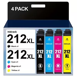 Epson 212XL Ink Cartridge Combo Pack 4 Black Cyan Magenta Yellow High Yield - Picture 1 of 5