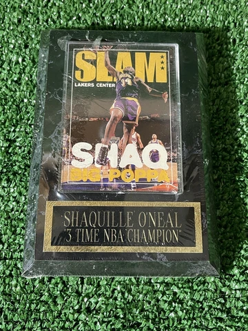 Shaquille O’Neal Shaq Big Poppa 3 Time NBA Champ small 6 x 4 trading card plaque Cover