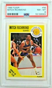 MITCH RICHMOND 1989 Fleer #56 RC Rookie NM-MT PSA 8 - Picture 1 of 3