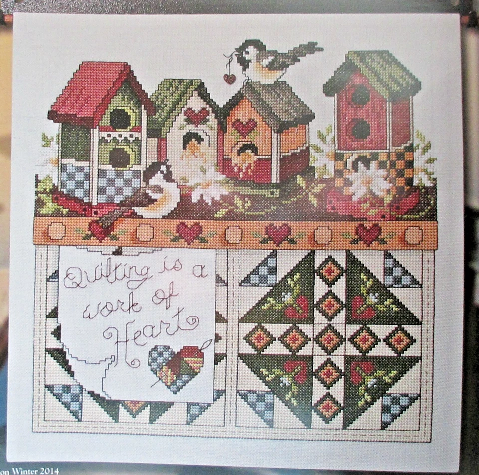 Quilting is a Work of Heart - Magazine cross stitch pattern - Birdhouses Bird - Image 1 of 1