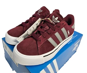 NUEVO Adidas Originales Niños IH8037 Campus Vulc Zapatos Sombra/Rojo Gris Tres Talla 4 - Imagen 1 de 10