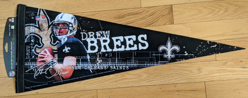 Nuevo - Banderín Drew Brees #12 New Orleans Saints Wincraft Calidad Premium Foto 1 de 1