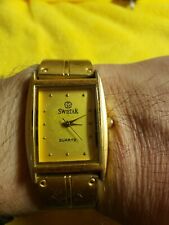 SWISTAR  Swiss Quartz   Unisex 18k gold  Plated Watch 