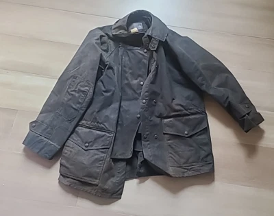 Outback Trading Saddle Jacket Mens Large Black Waterproof Duster Oilskins  #2120 - Image 1 of 4