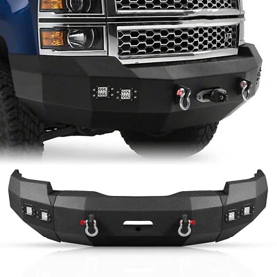Offroad Front Winch Bumper w/ Lights D-Rings Fits Chevy Silverado 1500 2014 2015 - Image 1 of 4