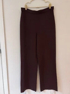 Pantalones de pierna ancha cintura alta tejido lana marrón colección St John 6  - Imagen 1 de 8