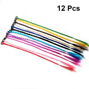 12 Pezzi Fermaglio per Capelli Intrecciato Trecce Colorate Clip Treccia Colorata Extension Capelli - Foto 1 di 11