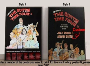 Zach Bryan - the quittin time tour '24 poster, custom date & city 2024 poster - Picture 1 of 6