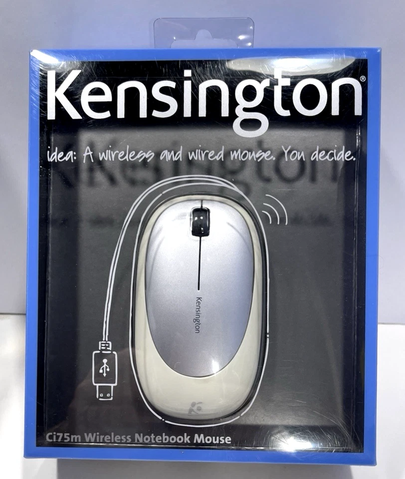 Kensington Wireless Notebook Mouse - Ci75m -White & Silver - New In Box - Image 1 of 4