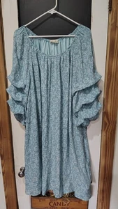 womans Indigo rose blue floral ruffle sleeve dress size 2x - Picture 1 of 5
