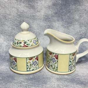Villeroy & Boch Virginia Sugar and Creamer Set Yellow Floral - Picture 1 of 9