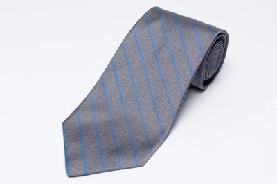 Corbata de seda Brooks Brothers gris y azul a rayas Repp 60" Foto 1 de 4
