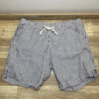 Pantalones Cortos Alex Crane Bo Rayas Lino Seersucker Cordón Para Hombre Pequeños Azul Blanco Foto 1 de 4