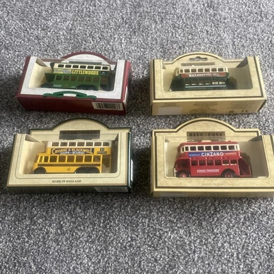 Lledo Models of Days Gone Diecast Cinzano Vermouth Branded Bus set x4 - Image 1 of 4