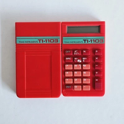 Texas Instruments TI-1103 Vintage Retro Calculator Red - Tested & Working - Image 1 of 4