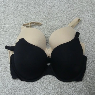 Fruit Of The Loom Bras 女式 36C 米色黑色钢圈 FT797PK 2 件套 — 第 1/4 张图片