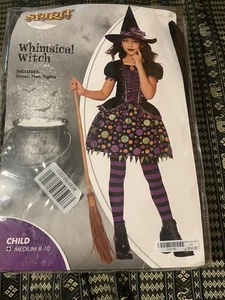 Girls Size M 8/10 Whimsical Witch Costume Dress and Hat by Spirit - Picture 1 of 5