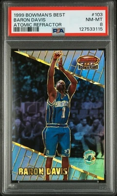 3115 Baron Davis 1999 Bowmans Best #103 Atomic Refractor PSA 8 - Image 1 of 3