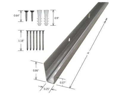 Pacote com 6 48 polegadas 1/4" sistema de montagem em espelho canal "J" aço inoxidável 5192936 - Imagem 1 de 4