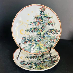 2er Set Williams Sonoma Twas the Night Before Christmas Tree 8,25" Salatteller - Bild 1 von 10