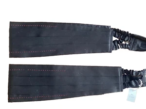 Lote de 2 Cristales Swarovski Cummerbund de Seda Negra Plisados Italo Ferretti Nuevos con Etiquetas - Imagen 1 de 3