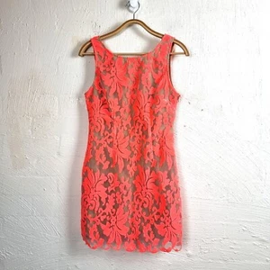 LADAKH Womens Pencil Dress Size 10 Orange/Beige Textured Sleeveless Round Neck - Picture 1 of 11