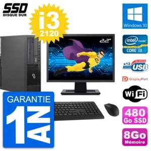 PC Fujitsu E700 E90+Dt Pantalla 22" Core i3-2120 RAM 8Go GB 480Go Windows 10 Wi - Imagen 1 de 3