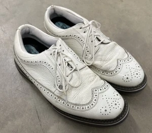 G/Fore Gallivanter Golf Shoes Men’s Size 12.5 Leather White Wingtip Navy - Picture 1 of 6