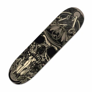 Samurai warrior skull Maplewood Professional Skateboard by Elliz Clothing - Picture 1 of 3
