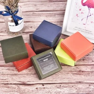 100x Kraft White Black Green Lilac Red Paper Party Favor Box Product Packing Box - Picture 1 of 19